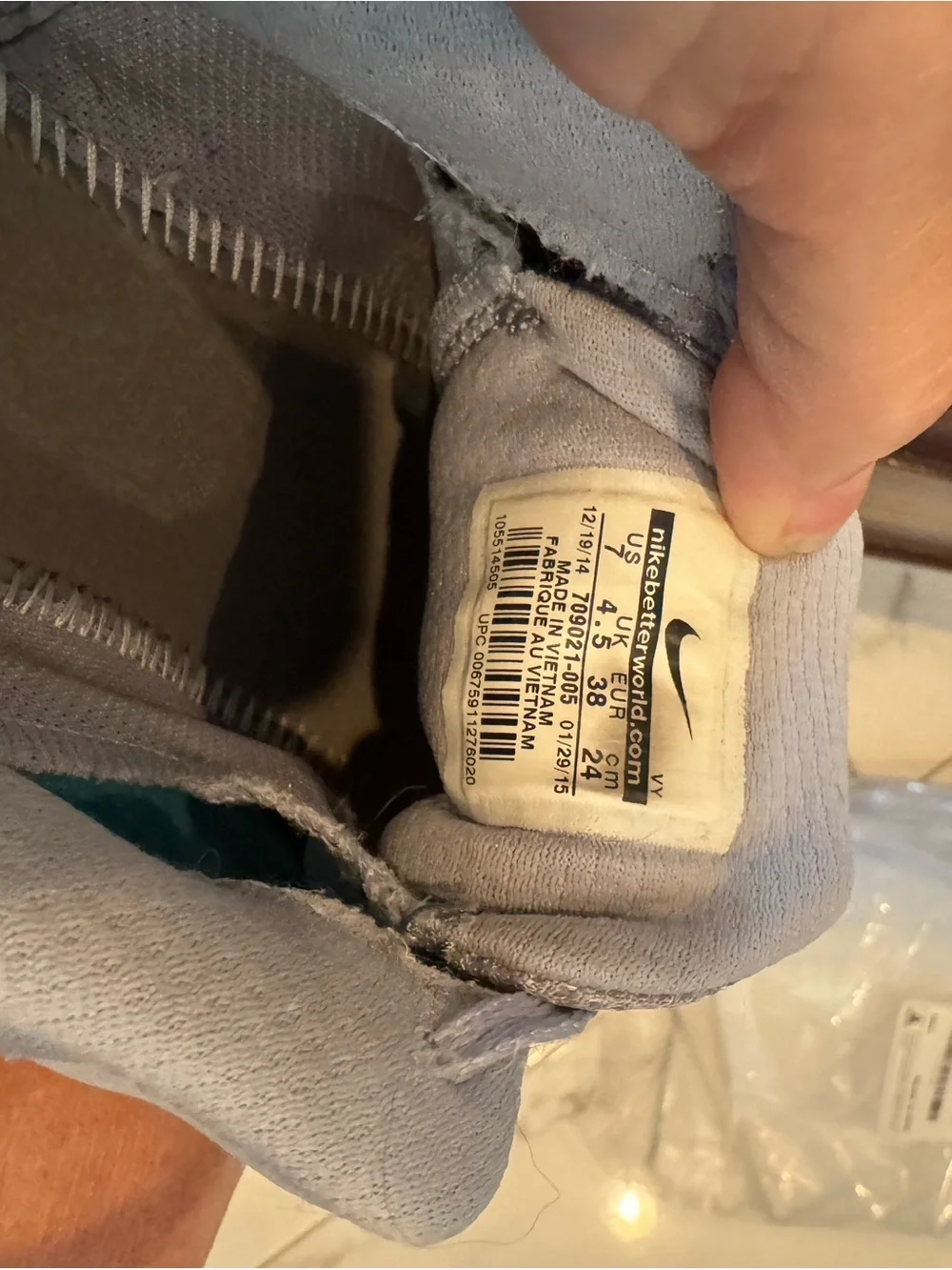 Nike size 7 Grey Sneakers with Teal Accents